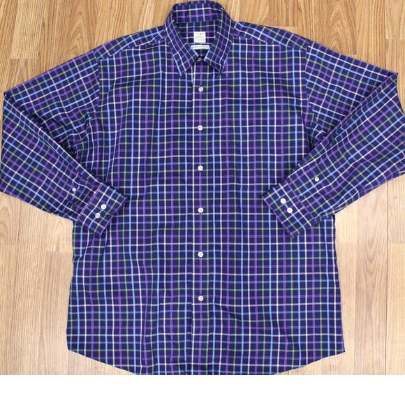 SERO by FORSYTH OF CANADA TAILORED FIT 100% COTTON SHIRT WINDOW PANE LARGE, L - Picture 2 of 3